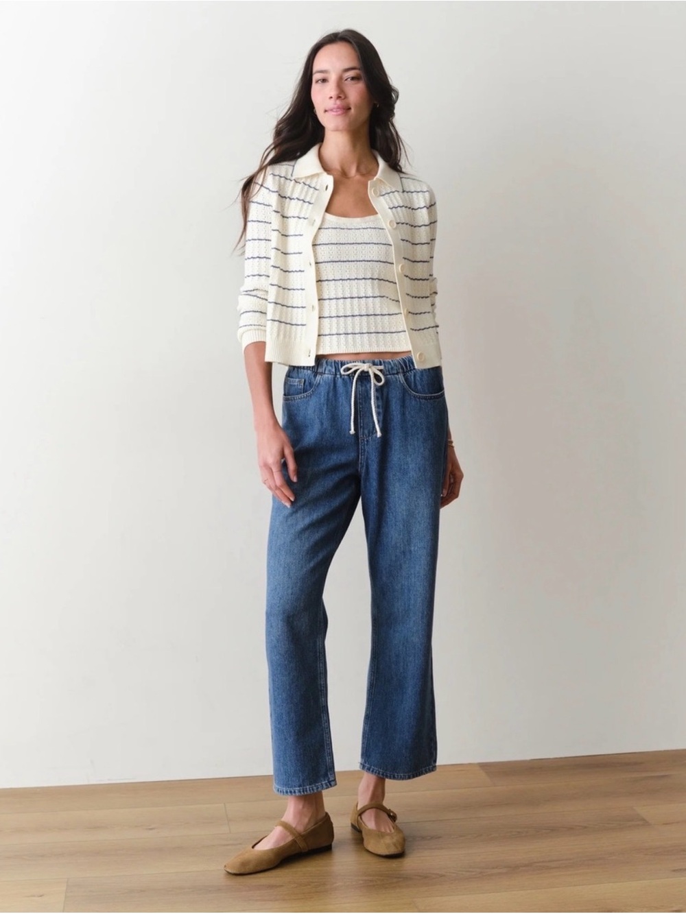 Marine Layer Ella Straight Leg - medium wash